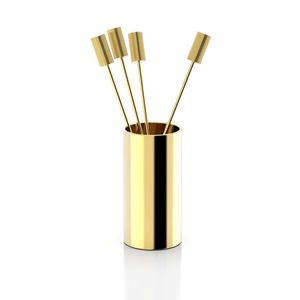 Palillos de Cóctel Dorados Duraderos con Soporte, Herramientas de Barra Metálicas Reutilizables, Accesorios para Bebidas y Cócteles, Herramientas para Bartender - Product Image 5