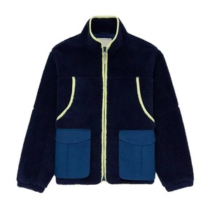 Custom Design Stand Collar Denim Waterproof Winter <b>Jacket</b> for Men Winter Sherpa <b>Fleece</b> <b>Lining</b> Fur Breathable Front 100% Cotton - Product Image 3
