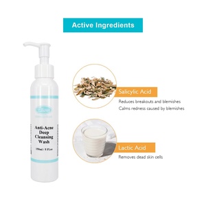 OEM OBM Etiqueta Privada Vegano Químico A.H.A & B.H.A Ácido de Leche Aceite de Limón Gel de Limpieza Profunda Lavado para Piel Seca Limpiador de Poros - Product Image 3