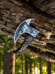 Hacha de Acero al Carbono Hecha a Mano con Mango de Madera de Palisandro, Mini Hacha para Bricolaje, Cortador de Pizza, Uso en Exteriores - Product Image 6