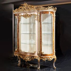 Ensemble de table à manger en verre de style européen avec détails sculptés dorés et centre de table en cristal pour une salle à manger élégante - Product Image 6