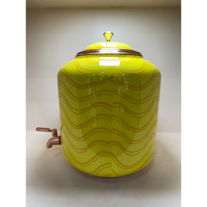 Distributeur d'eau artisanal en cuivre pur avec robinet en laiton anti-fuite, Matka décorative émaillée pour la maison et le bureau - Product Image 4