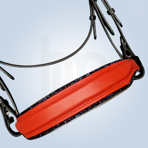 Bridon de luxe en cuir anatomique anglais HMGLOBAL HMG-B-2058 avec quincaillerie en acier inoxydable de haute qualité et néoprène doux scintillant - Product Image 4