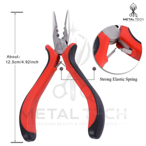 Pince ergonomique rouge et noire avec poignée caoutchoutée pour l'élimination des extensions capillaires, ouvre-micro-anneaux multi-trous, outil de démolition de liens - Product Image 3