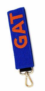 New Classic Custom Game Day Beaded Keychain Team Sports Colors Adjustable Key Holder & <b>Bag</b> <b>Charm</b> Gold - Product Image 2