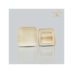 Ensemble d'assiettes plates rondes en bois, vaisselle écologique biodégradable, design minimaliste, couleur unie, vaisselle de camping - Product Image 2