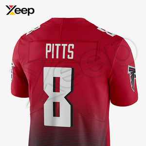 เสื้อฟุตบอลอเมริกัน XEEP รุ่นปรับแต่งได้ XC-AFU-14 สำหรับผู้ชาย เนื้อผ้าโพลีเอสเตอร์น้ำหนักเบา ระบายอากาศได้ดี พิมพ์ลายด้วยเทคโนโลยีฮีททรานเฟอร์ ประสิทธิภาพสูง - Product Image 4