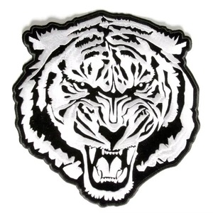 Tiger Head Embroidered Iron-On <b>Patch</b> Nonwoven Felt <b>Applique</b> for Cloth Decoration - Product Image 1