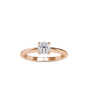 Four Prong Round Cut Moissanite Diamond Rose Tone <b>Solitaire</b> Romantic Propose Gift 925 Sterling <b>Silver</b> <b>Ring</b> - Product Image 5