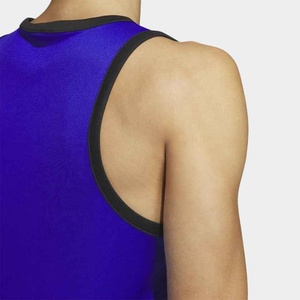 Royal Blue Basketball Jersey Sleeveless Sports Tank Top Contrast Trim Team Practice Training Wear - Product Image 4
