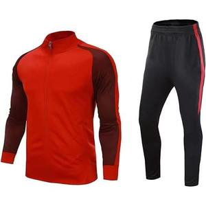 Ensemble de jogging sportif pour homme à manches longues, color block, séchage rapide, en polyester léger, col montant, fermeture éclair sur le devant - Product Image 4