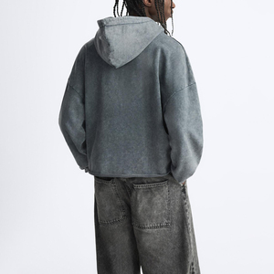 Sudadera con Capucha Oversize para Hombre, Estilo Acid Wash, con Estampado Gótico, Vintage, Streetwear, Hip Hop, Venta al Por Mayor, Proveedor OEM - Product Image 4