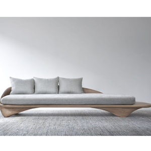 Canapé-lit d'extérieur en teck à profil bas - Product Image 1