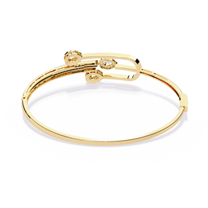 Luxury Designer Diamond Kada <b>Bangle</b> IGI Certified Lab Grown Diamond 14k <b>Solid</b> <b>Gold</b> Round Cut Bracelet Fine Jewelry Women - Product Image 2