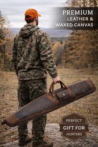 Funda de cuero genuino vintage para armas de campo, a prueba de viento, transpirable, de liberación rápida, duradera, con sistema MOLLE, bolsa de almacenamiento para tiro, Backwoods - Product Image 3