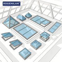 Rogenilan Fenêtre de toit à double vitrage en aluminium insonorisée sur mesure, vitrage trempé, ouverture par le haut, isolée et ventilée