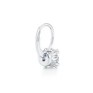 Pendientes de Lujo con Diamantes Redondos Brillantes, Oro Blanco de 14K, Diseño Solitario Colgante, Joyería Fina, Regalo para Mujer - Product Image 3