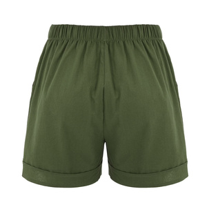 Pantalones Cortos de Playa de Pierna Ancha para Mujer, Tejidos en Poliéster/Algodón, Ligeros (120g), de Cintura Alta, Color Liso, Ajuste Holgado y Elástico - ¡Gran Oferta! - Product Image 2
