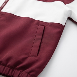 Mens Burgundy White Solid Hooded Full Zip Tracksuit <b>Set</b> with 100% Cotton Fleece Jacket & <b>Matching</b> <b>Jogger</b> Pants Sportswear - Product Image 4