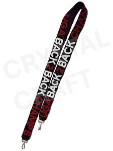 Correa de Tela con Cuentas Rojas CRYSTAL CRAFT con Texto GO COCKS Negro y Diseño de Hebilla Vintage para Bolso - Product Image 2