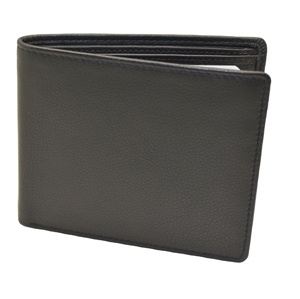 Cartera Bifold de Cuero Genuino para Hombre con Múltiples Ranuras para Tarjetas, Forro a Rayas, Diseño Minimalista, Cierre de Pliegue Corto - Product Image 1