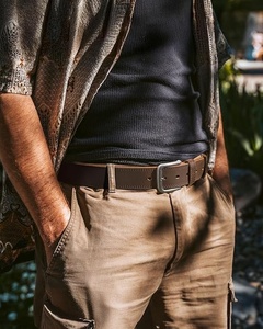 Cinturón Casual de Cuero Genuino Chaoren, Hebilla de Metal Sólida, Diseño Rectangular Ancho y Duradero, Accesorio de Vestir para Oficina y Trabajo - Product Image 3