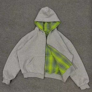 Sweat à capuche zippé - Style unisexe pour couple, coupe ample et décontractée, vêtement d'extérieur brodé - Product Image 1