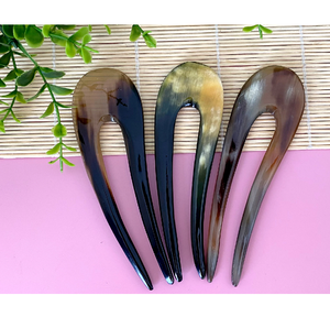 Épingle à cheveux artisanale en corne de buffle naturelle pour filles, accessoires de bijoux, fourche à cheveux tendance en corne pour coiffure quotidienne des filles - Product Image 4