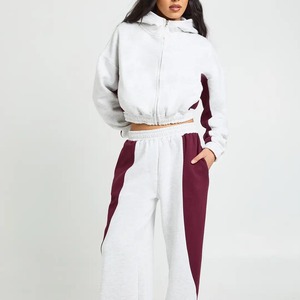 Hotsales Streetwear <b>Womens</b> Cotton Hoodie <b>Jogger</b> Two Pieces Set <b>Flared</b> High Quality Oversized Tracksuit for <b>Women</b> - Product Image 1