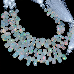 Ópalo de Etiopía Welo, 4x6mm-6x9mm, forma de lágrima suave, cuentas briolette, ópalo de fuego etíope natural, cuentas sueltas para joyería. - Product Image 1