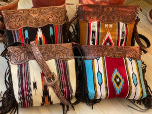 Nouvel arrivage de sac à main usiné à main sac à franges couverture de selle aztèque sac à bandoulière design unique de bohème sac élégant de haute qualité pour les femmes - Product Image 4