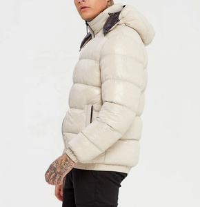Veste matelassée coupe-vent écologique de haute qualité pour homme, taille plus, veste d'hiver à capuche en toile imperméable, service OEM - Product Image 2