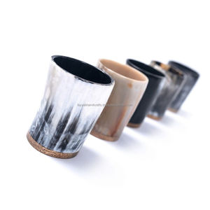 Vaso de Chupito de Cuerno de Búfalo para Cerveza y Vino, Vaso de Cuerno para Beber y Uso en Hoteles, Pulido, de la India - Product Image 2