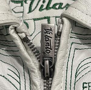 Blouson en cuir pour homme avec imprimé dollar, fermeture éclair, imperméable, respirant, éco-responsable, style streetwear et sportswear - Product Image 2