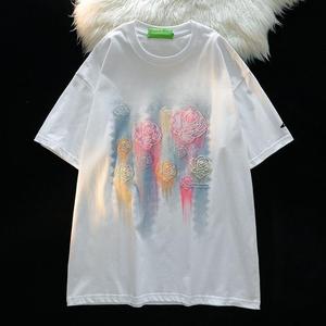 T-shirt en coton pour homme de haute qualité avec impression en relief, design épais, impression en mousse - Product Image 2