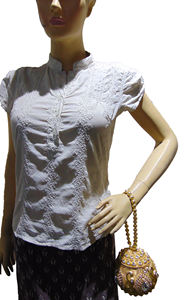 Bolso de mano de noche personalizado al por mayor con malla metálica brillante para uso diario y bodas, con diseños de solapa tipo cubo. - Product Image 2