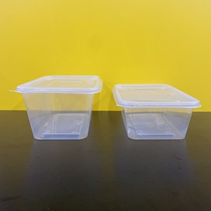 Caja de plástico rectangular desechable transparente con tapa para alimentos/frutas/ensaladas, impresa a medida, de fábrica, buen precio, 550/650 ml - Product Image 1