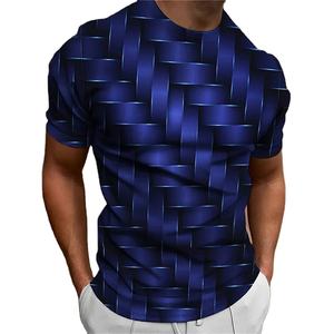 Camiseta sencilla para hombre 2025, Camiseta con estampado geométrico en 3D para hombre, ropa informal para el día a día, Camiseta holgada de gran tamaño, sudadera Retro - Product Image 1