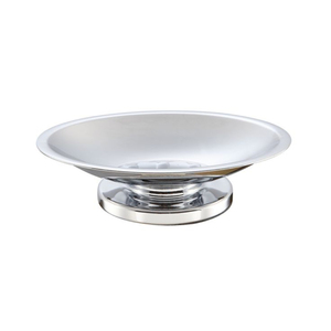 Modern Silver Finish Stainless Steel Freestanding Pedestal <b>Soap</b> <b>Dish</b> <b>Holder</b> Round Countertop Bathroom Accessory Metal <b>Soap</b> Case - Product Image 2