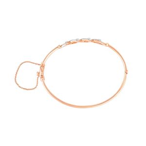 Rose Gold Lab Grown Diamond Zigzag Geometric <b>Bangle</b> <b>Bracelet</b> - Product Image 3