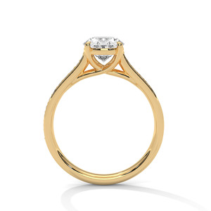 แหวนเพชรทองคำ 14K เพชรเพาะเลี้ยงในห้องปฏิบัติการ แหวนทองคำแท้ 18K สำหรับผู้หญิง สไตล์คลาสสิก รับรองโดย IGI แหวนหมั้น แหวนครบรอบ - Product Image 6