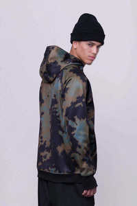 Sweat-shirt à capuche oversize pour homme, style streetwear, avec logo personnalisé, tie-dye, camouflage, manches raglan, poche, motif graphique, en polaire, décontracté - Product Image 6