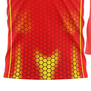 Custom Sublimated Soccer Jersey <b>Men</b> Red Yellow Geometric Pattern Crew Neck Short Sleeve Moisture Wicking Regular Fit Lightweight - Product Image 4