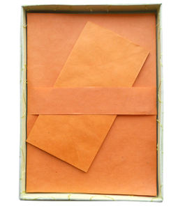 Papiers recyclés Lokta : 10 blocs de papier à lettres A4 + 5 enveloppes emballés dans une boîte assortie - Product Image 1