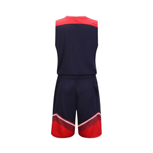 Custom Navy Red Gradient Basketball Uniform Set Men Sublimated Mesh Jersey Shorts Team Sports Kit OEM Quick Dry Breathable - Product Image 2