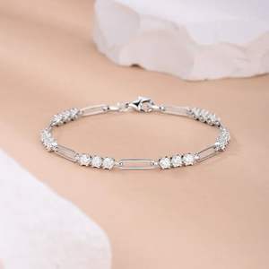Pulsera de tenis de oro amarillo con diamantes para mujer – Diamantes cultivados en laboratorio con corte brillante redondo, regalo de joyería para mujer - Product Image 4