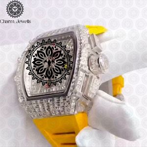 Reloj de Lujo Unisex Charm Jewells, Caja Cuadrada de Acero Inoxidable, Resistente al Agua 10 Bar, Fecha Automática, Correa de Silicona Amarilla, Mecánico - Product Image 3