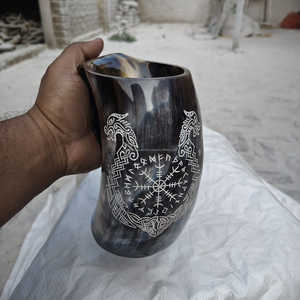 Jarra de Cuerno de Buey Hecha a Mano, Ecológica, Estilo Vikingo, Jarra de Cerveza Tallada a Medida, Jarra con Asa para Pub, Vajilla de Bar, Venta al por Mayor - Product Image 6