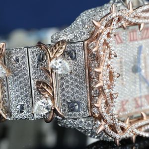 Reloj de Lujo Unisex Mecánico de Aleación Cuadrado de Acero Inoxidable al por Mayor, 16mm, con Diamantes VVS, Totalmente Iced, Joyería Hip Hop, Zafiro - Product Image 4