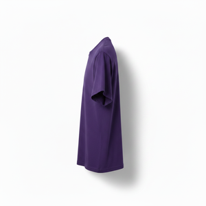 T-shirt pour homme en coton jersey de qualité supérieure, à manches courtes, col rond, coupe classique, avec imprimé de personnage d'anime sur le dos, couleur violette - Product Image 6